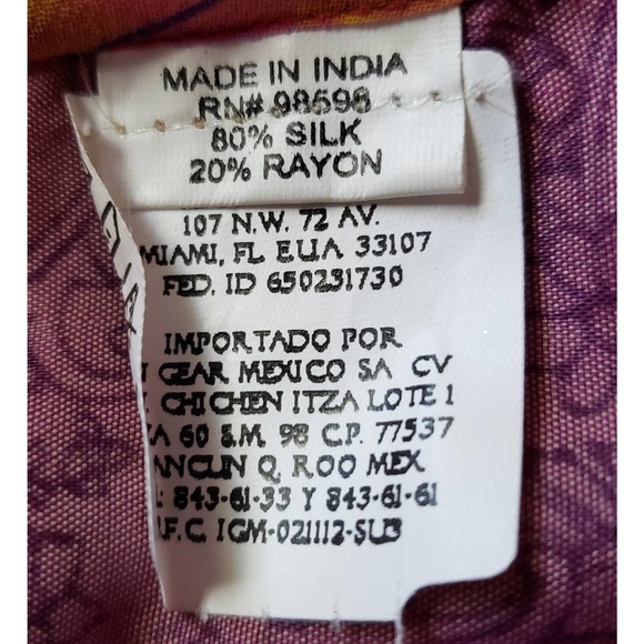 Kariza one size purple & multicolored striped wrap silk skirt - Picture 5 of 5